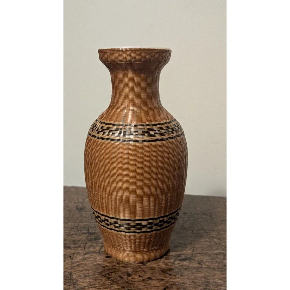 VTG Peoples Republic Of China Bamboo Weave Over Porcelain 6